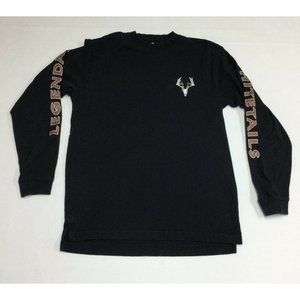 Legendary Whitetails Mens Long Sleeve T-Shirt Size S Graphic Logo Tee Black Buck